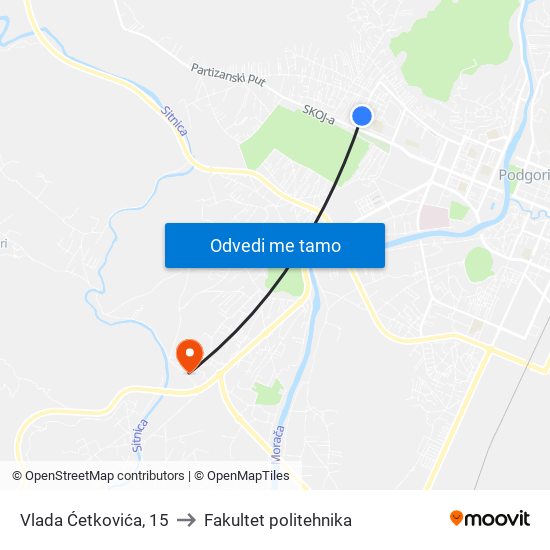 Vlada Ćetkovića, 15 to Fakultet politehnika map