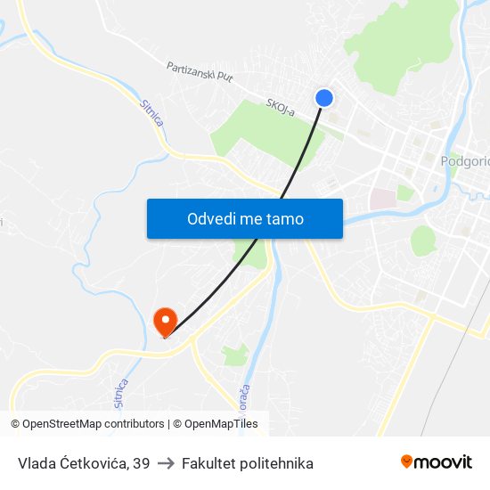 Vlada Ćetkovića, 39 to Fakultet politehnika map