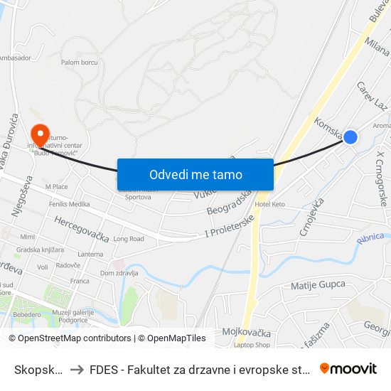 Skopska I to FDES - Fakultet za drzavne i evropske studije map