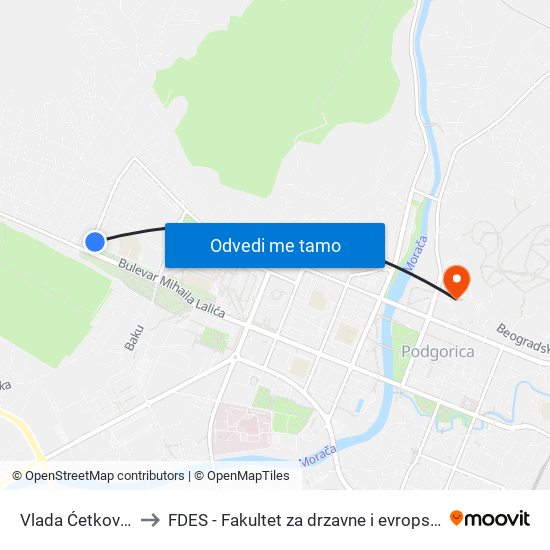 Vlada Ćetkovića, 4 to FDES - Fakultet za drzavne i evropske studije map