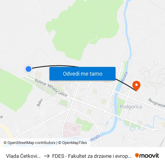 Vlada Ćetkovića, 15 to FDES - Fakultet za drzavne i evropske studije map