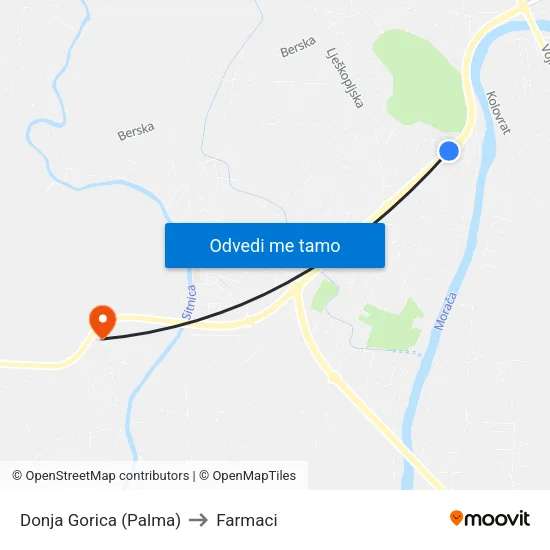 Donja Gorica (Palma) to Farmaci map