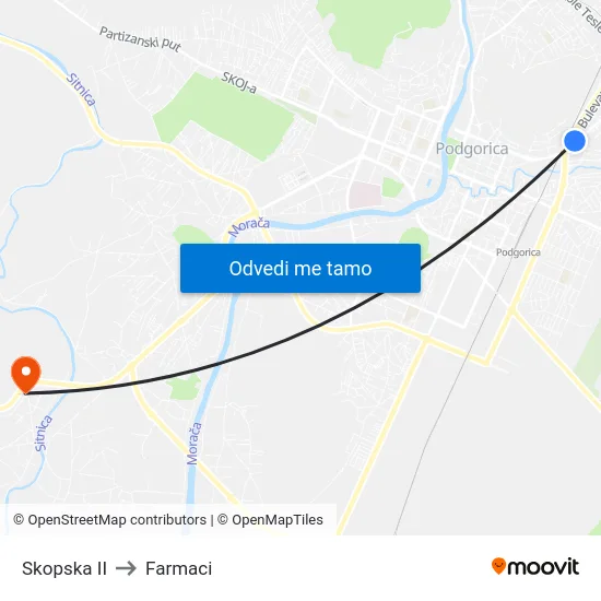 Skopska II to Farmaci map