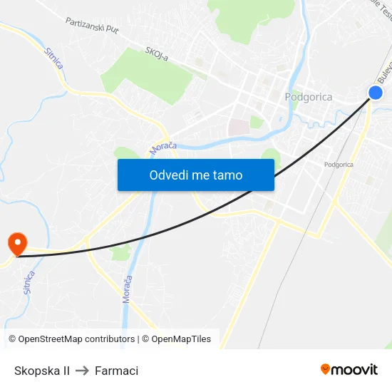 Skopska II to Farmaci map