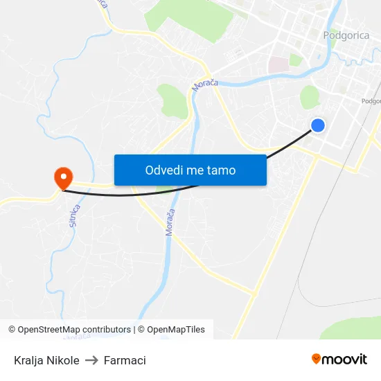 Kralja Nikole to Farmaci map