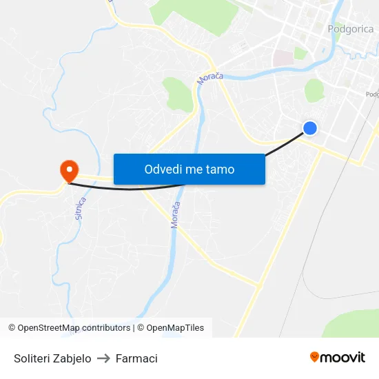 Soliteri Zabjelo to Farmaci map