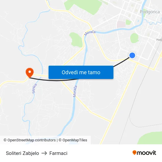 Soliteri Zabjelo to Farmaci map