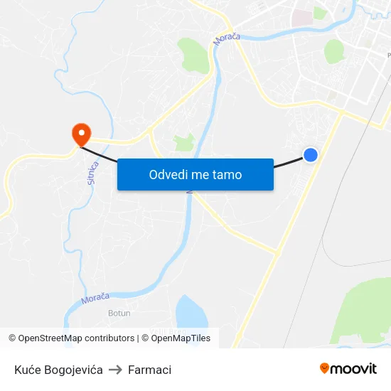 Kuće Bogojevića to Farmaci map