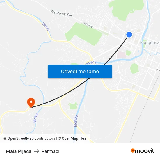 Mala Pijaca to Farmaci map