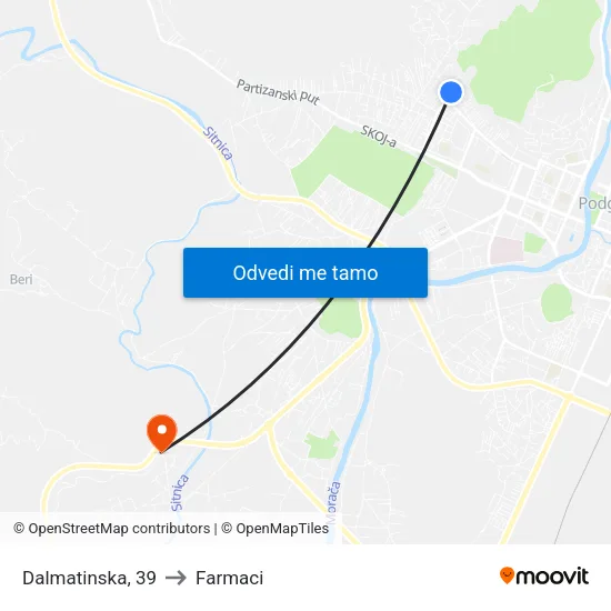 Dalmatinska, 39 to Farmaci map