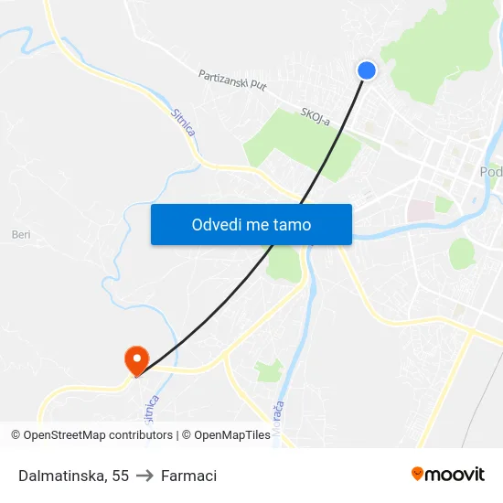 Dalmatinska, 55 to Farmaci map