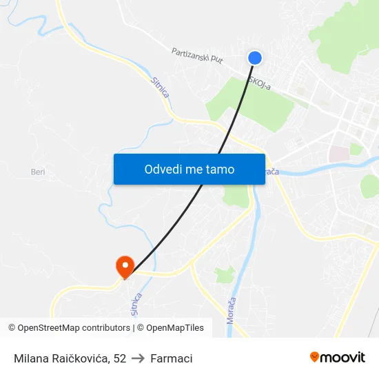 Milana Raičkovića, 52 to Farmaci map