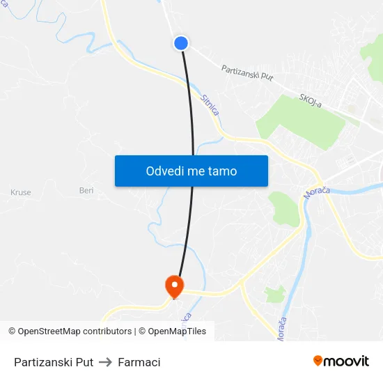 Partizanski Put to Farmaci map