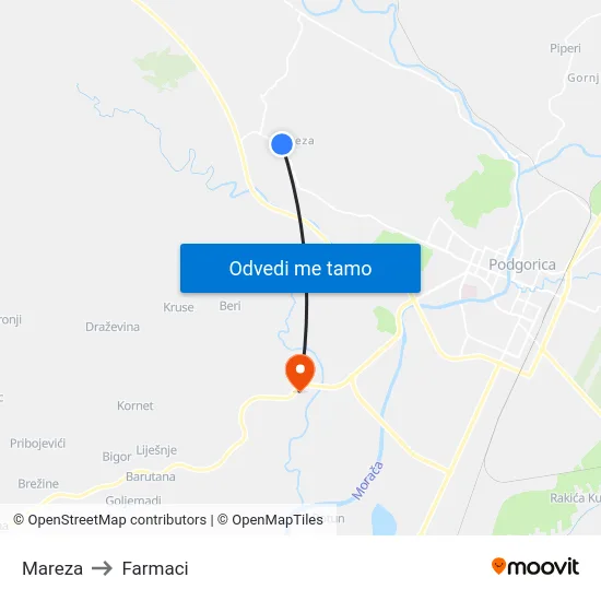 Mareza to Farmaci map