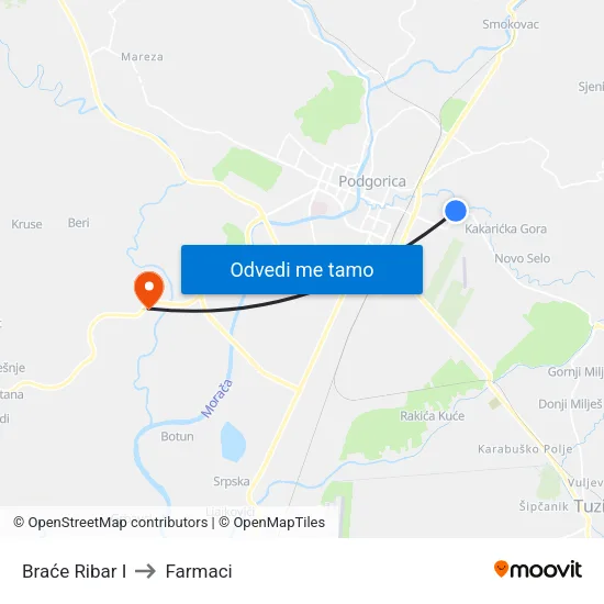 Braće Ribar I to Farmaci map