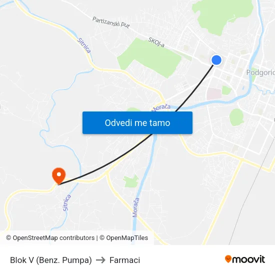 Blok V (Benz. Pumpa) to Farmaci map