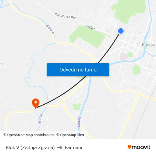 Blok V (Zadnja Zgrada) to Farmaci map