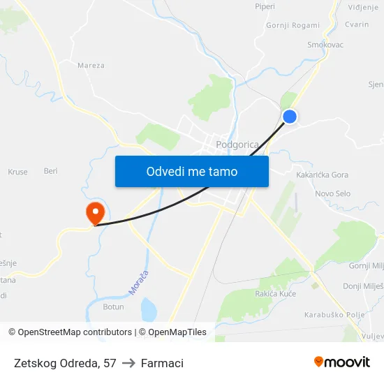 Zetskog Odreda, 57 to Farmaci map
