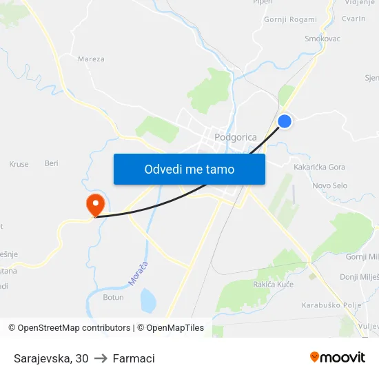 Sarajevska, 30 to Farmaci map