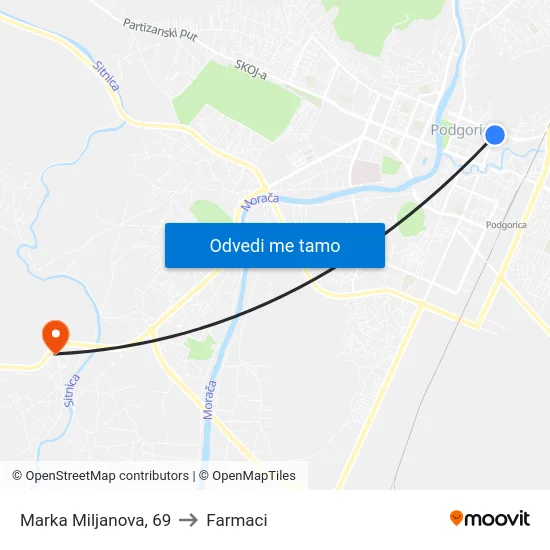 Marka Miljanova, 69 to Farmaci map