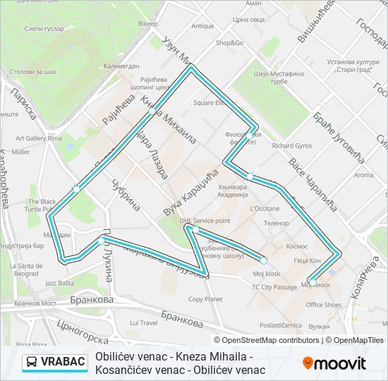 VRABAC autobus mapa linije