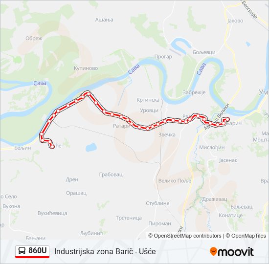 860U bus Line Map