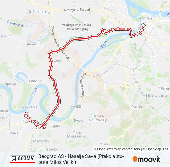 860MV bus Line Map