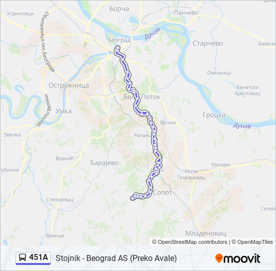 451A bus Line Map