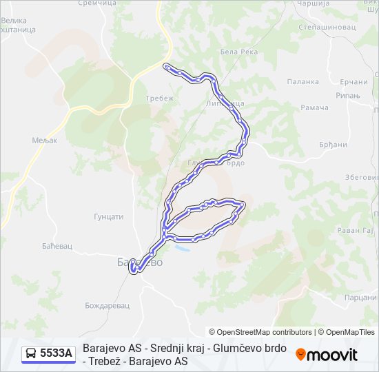 5533A bus Line Map