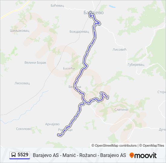 5529 autobus mapa linije