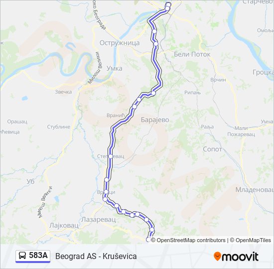 583A bus Line Map