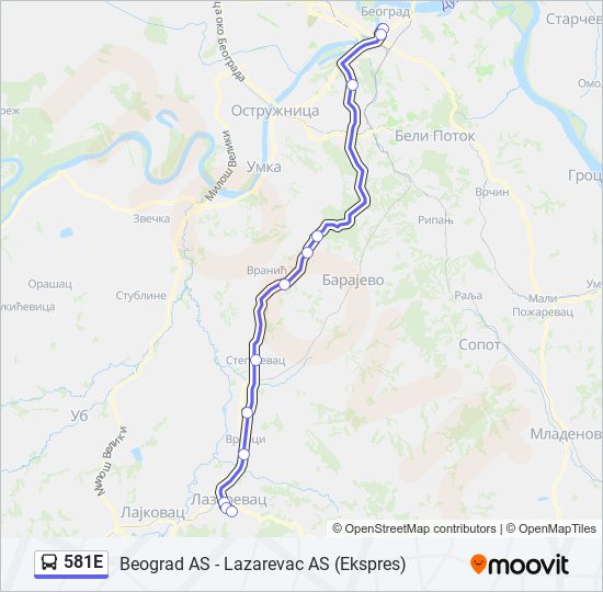 581E bus Line Map