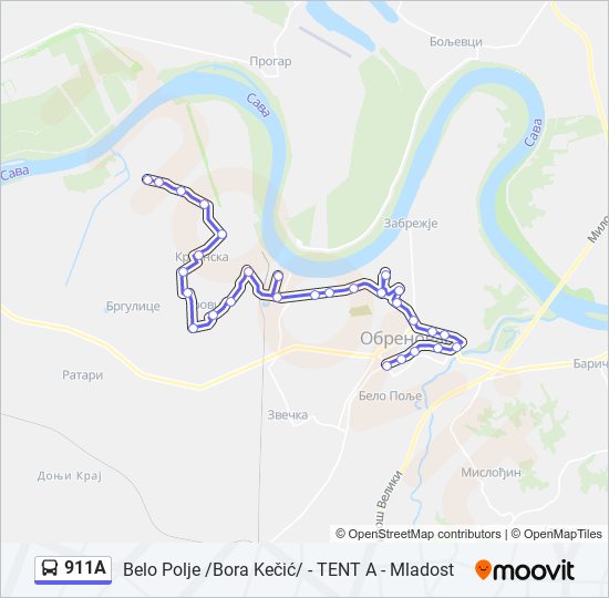 911A bus Line Map