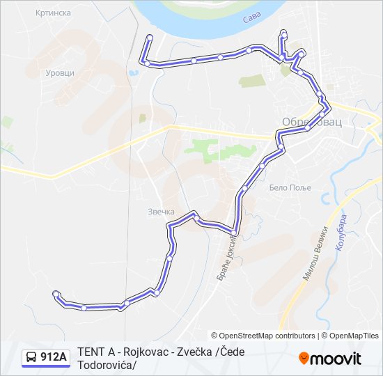 912A bus Line Map