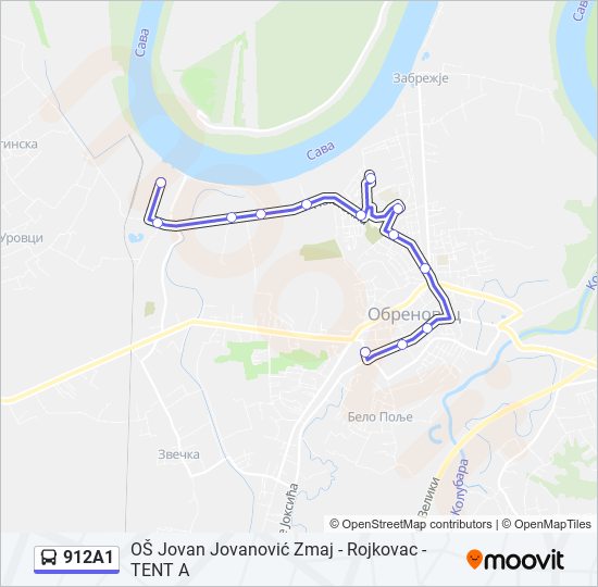 912A1 bus Line Map