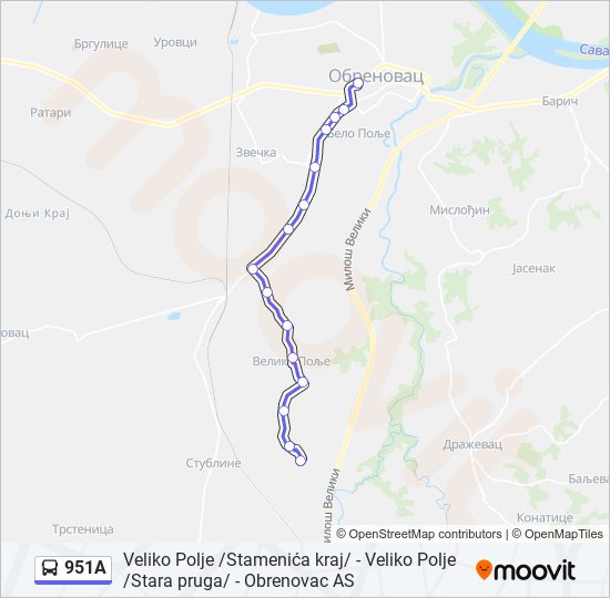 951A bus Line Map