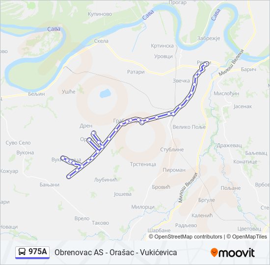 975A bus Line Map