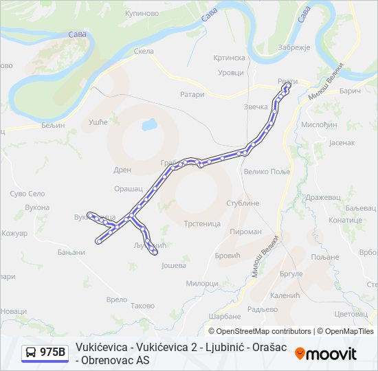 975B  mapa linije