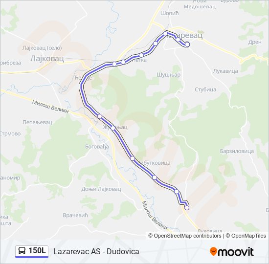 150L bus Line Map