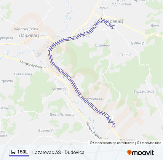 150L bus Line Map