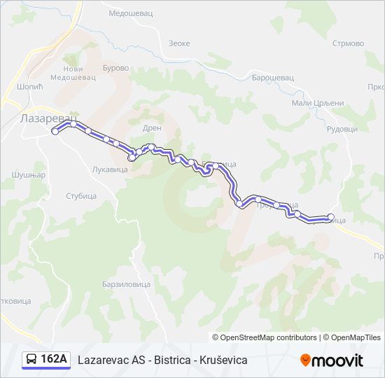 162A bus Line Map