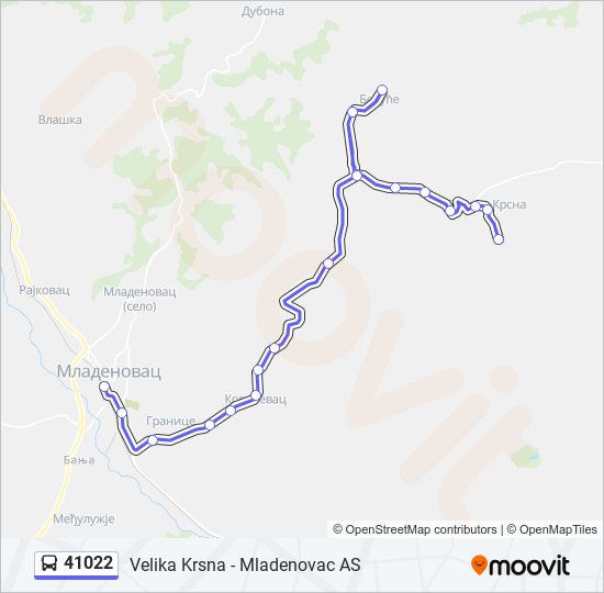 41022 bus Line Map