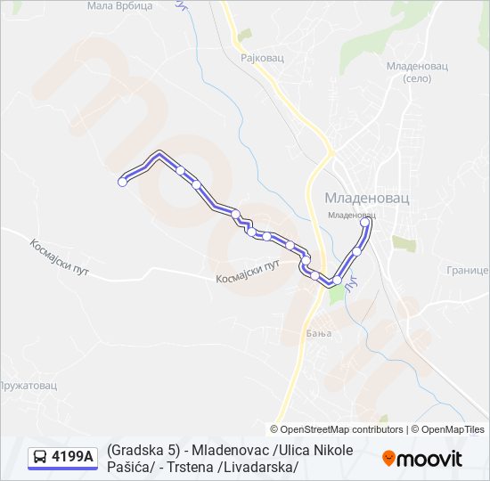 4199A autobus mapa linije