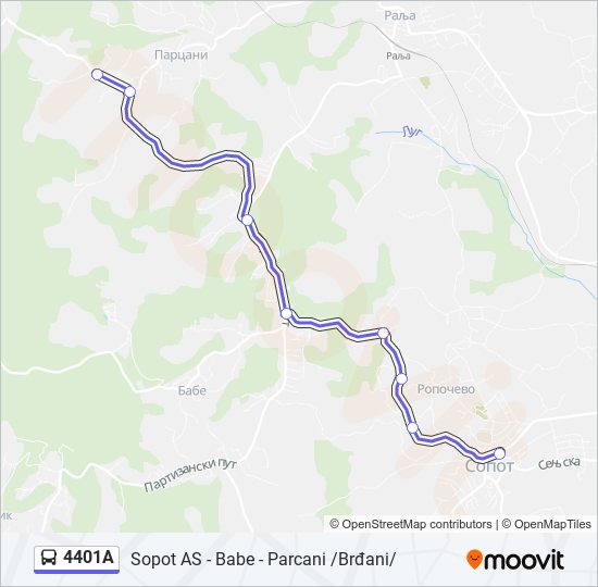 4401A autobus mapa linije