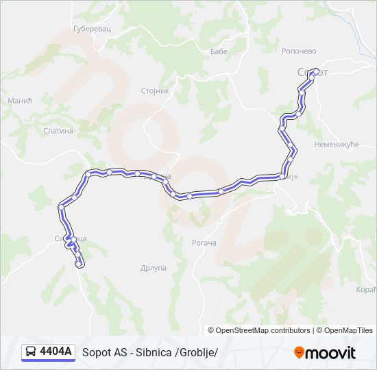 4404A autobus mapa linije