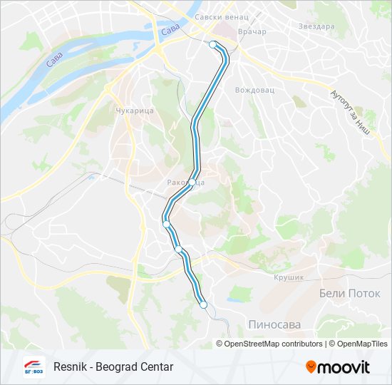 BG:VOZ 2 train Line Map