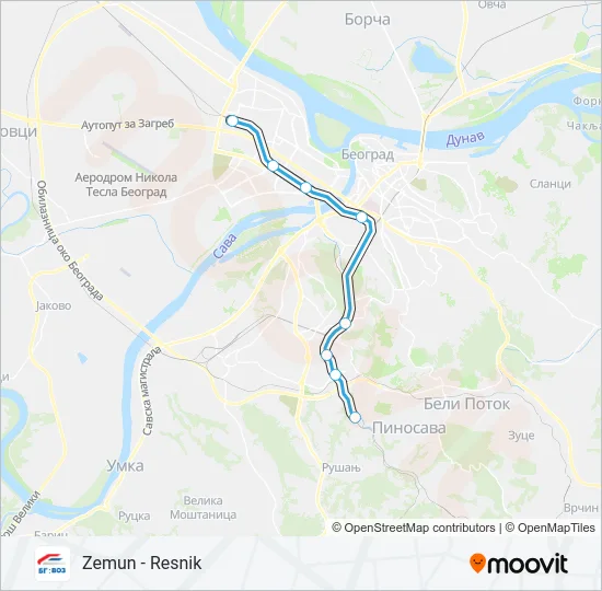 BG:VOZ 2 Train Line Map