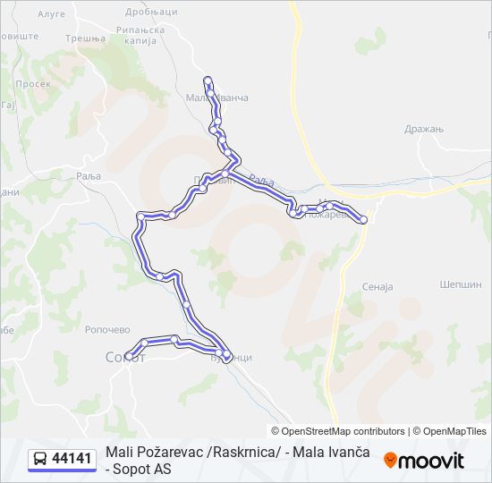 44141 autobus mapa linije