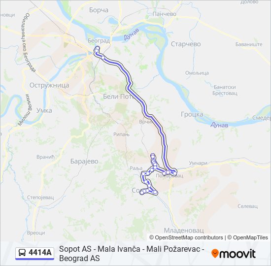 4414A autobus mapa linije