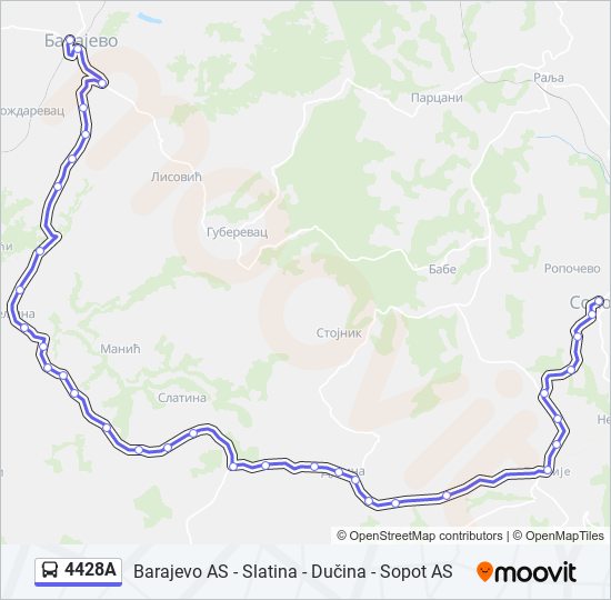 4428A autobus mapa linije